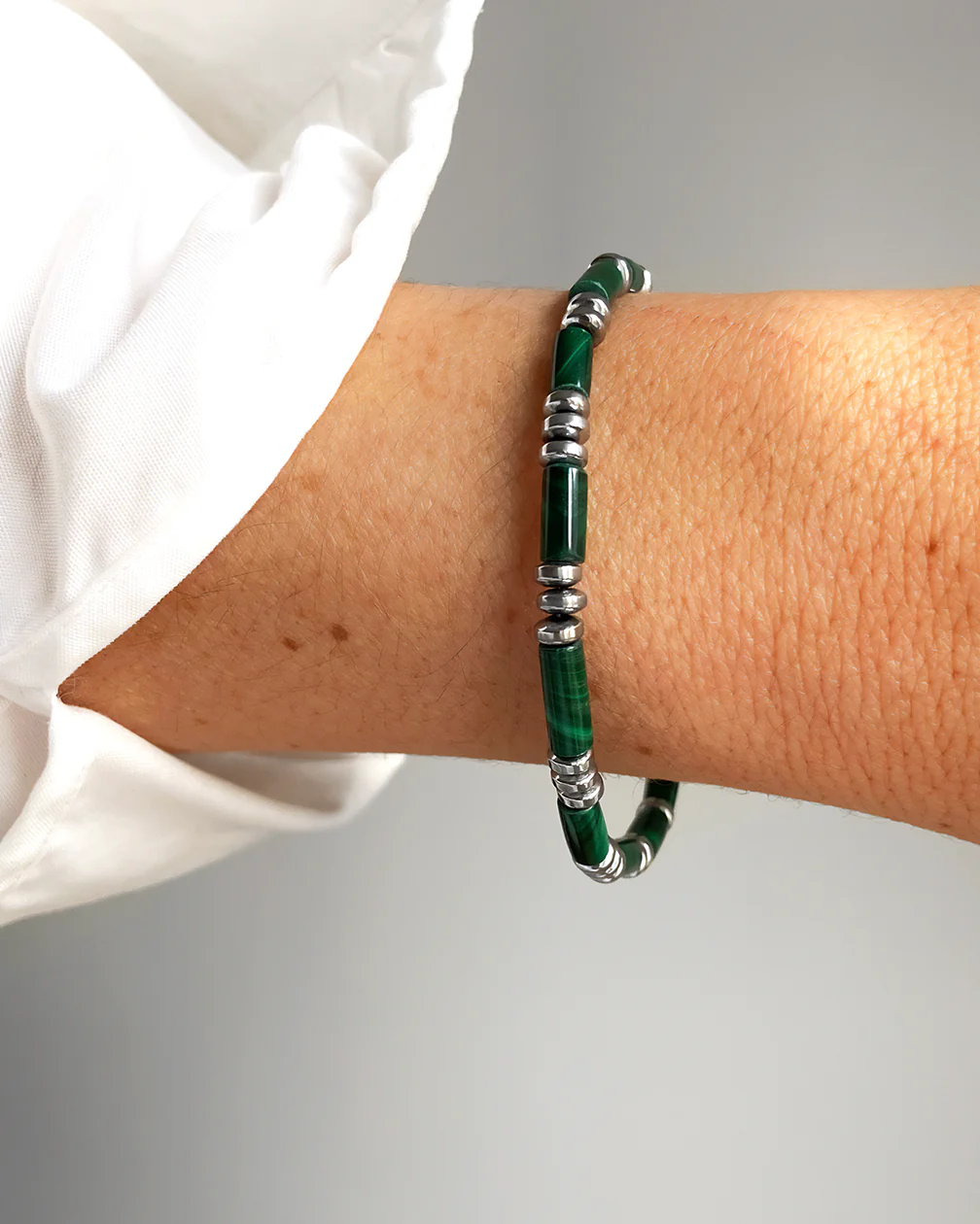 BRACELET MALACHITE - HEMATITE - Image 2