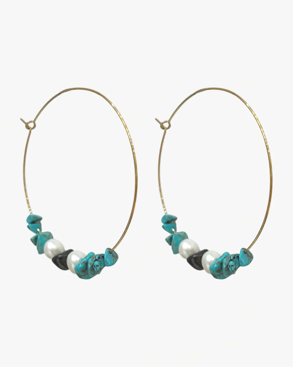 CRÉOLES PERLES TURQUOISE