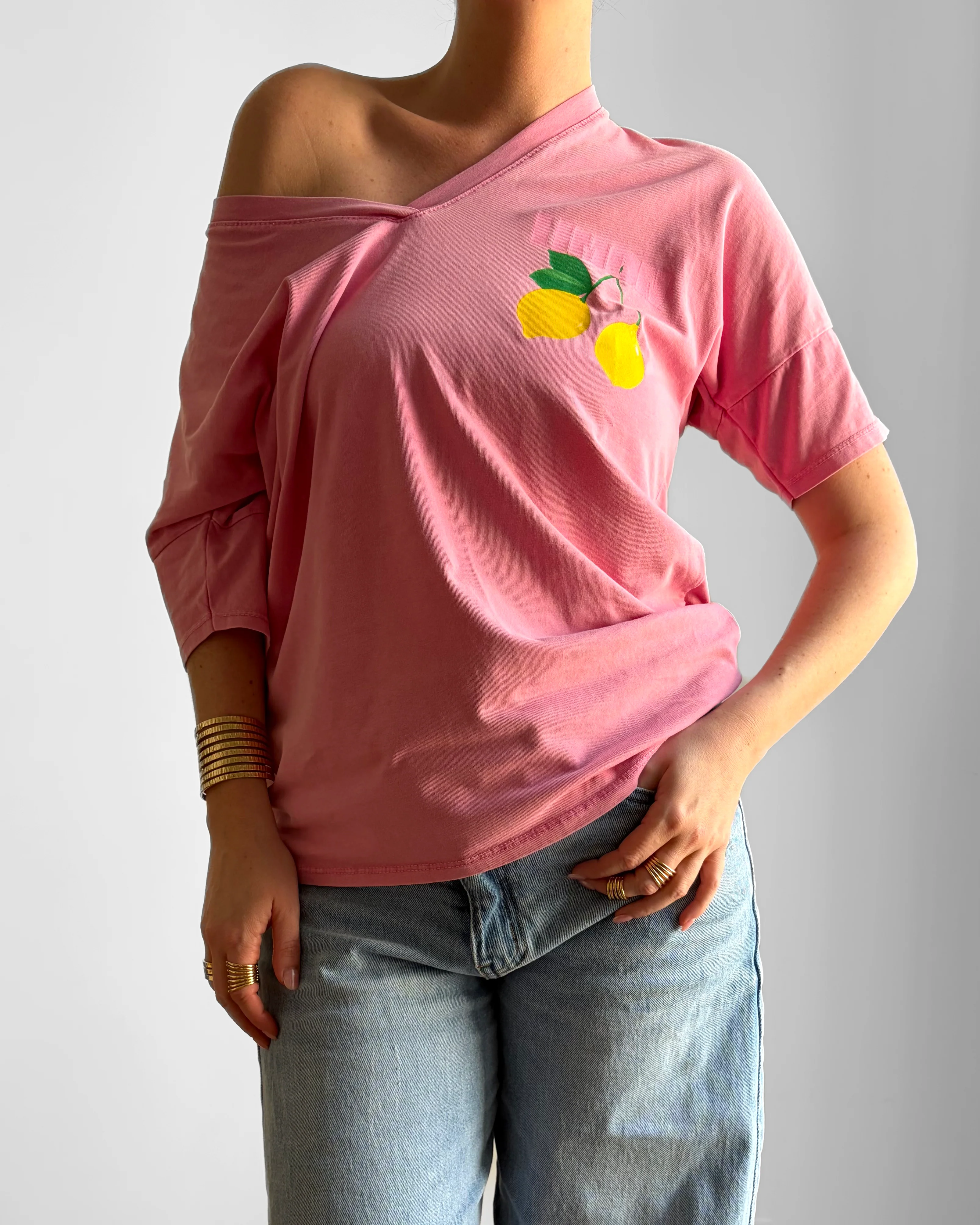 TEE SHIRT CITRON COL V - Image 4